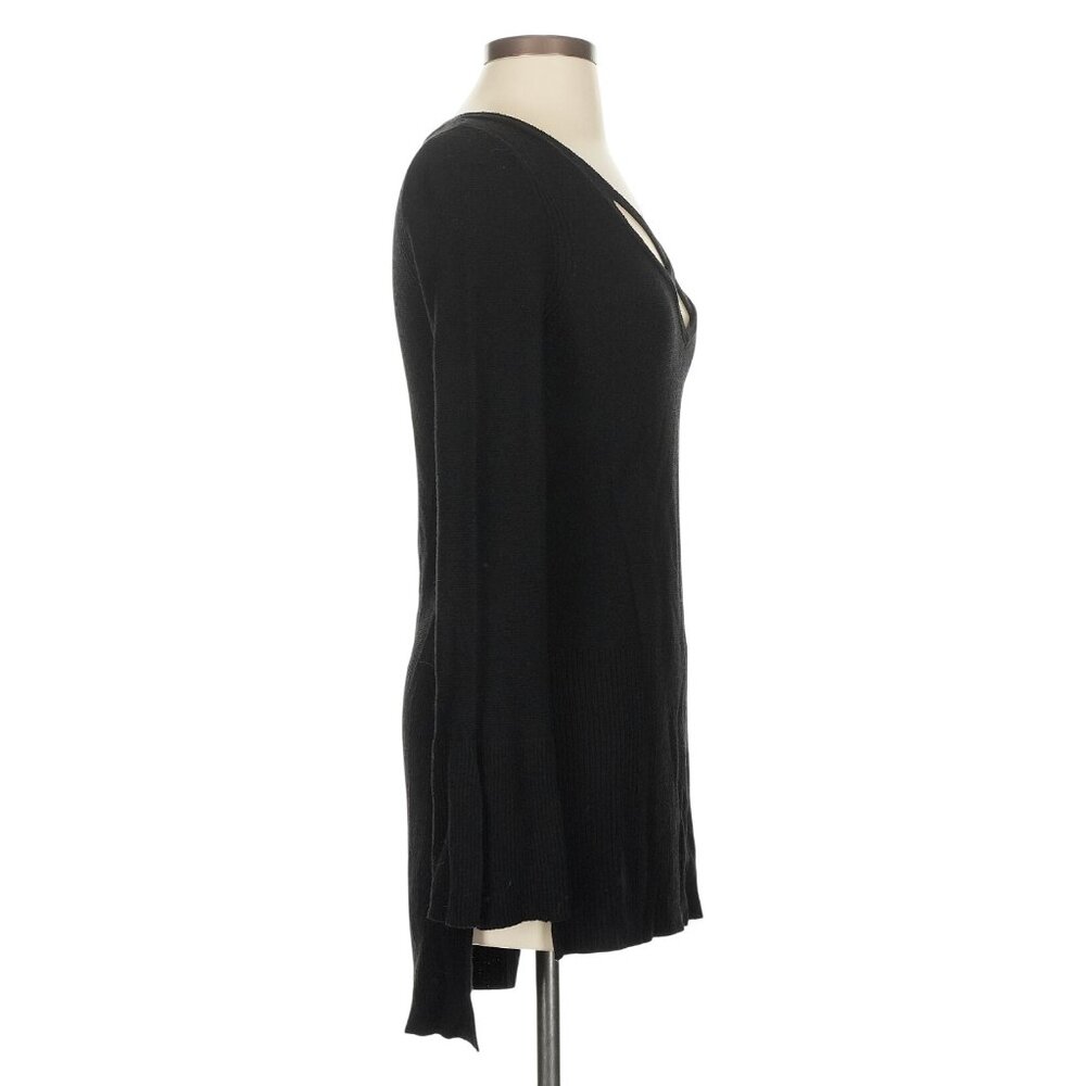 Free People Black Crisscross L/S Sweater Dress Tunic | Boho Twilightcore Casual - Picture 6 of 11